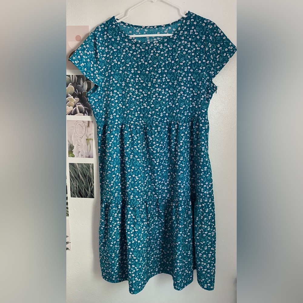 Floral Teal Dress